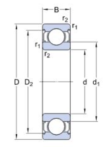 SKF 6001/2Z/C3 diagram
