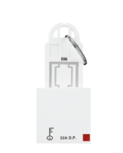 32A D.P. Main Switch With Key Ring Tag ROMA Classic White 21770