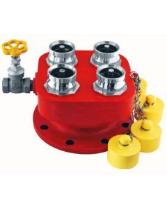 Stainless steel 4 Way Breeching Inlet with SS NRV - AAAG