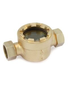 15mm Bronze Sight Glass with Toughened Glass & Moving Impeller Screwed Ends AV-32 ATAM