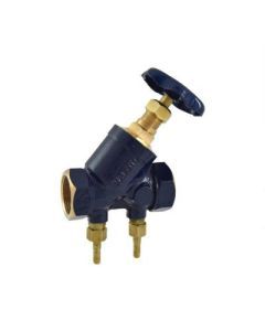 Bronze Double Regulating Balancing Valve (Screwed) With Nozzle 1087 Brass Zoloto 