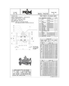 20mm 3 PC Cast Iron Ball Valve Flanged Ends PN10 - Prime ₹836