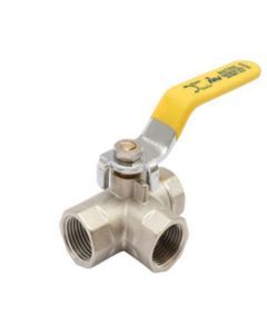 Three-Way Ball Valve Nickel Finsih Size 3/4" to 1" MV-109 Matrix Valves